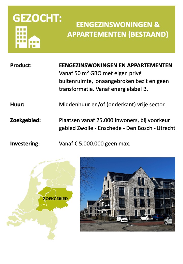 Eengezinswoningen en appartementen - Woningen & Zorg
