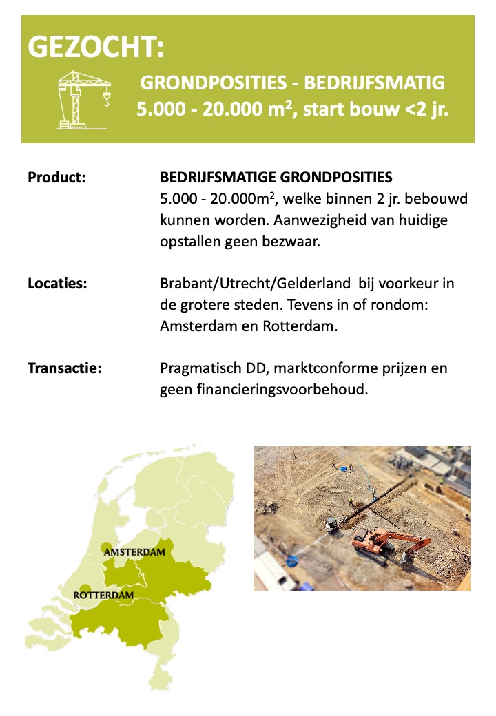 Grondposities bedrijfsmatig - Ontwikkelingen & Divers