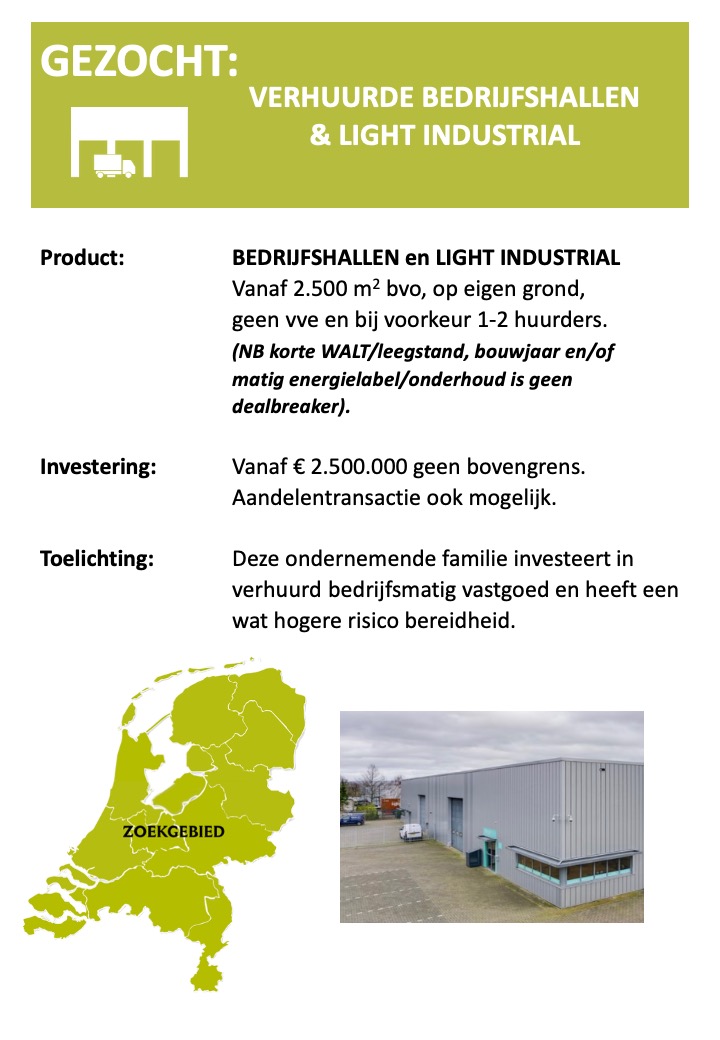 Verhuurde bedrijfshallen - Light Industrial