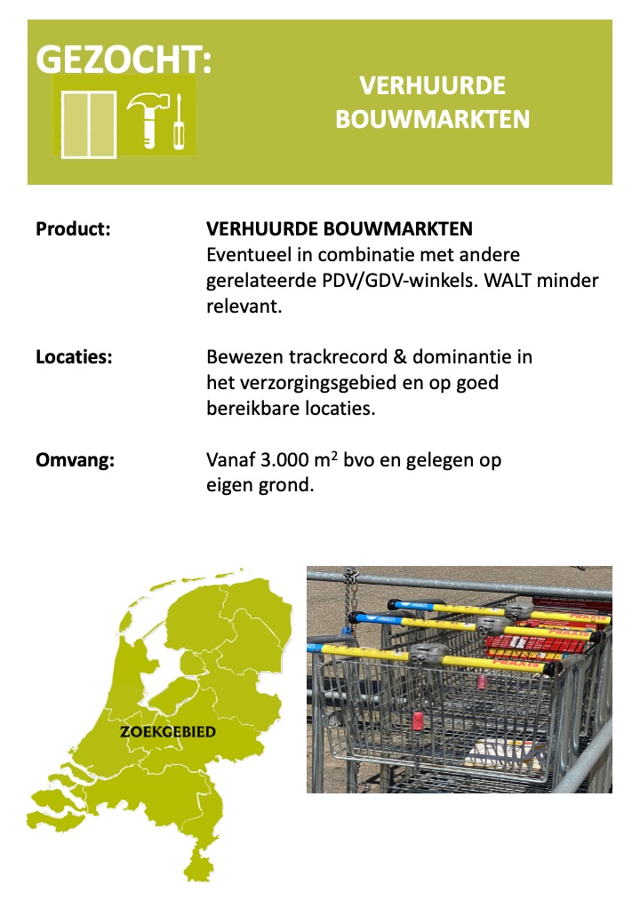 Verhuurde bouwmarkten - Light Industrial, Retail